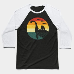 Bigfoot Loch Ness Monster Nessie Ufo Baseball T-Shirt
